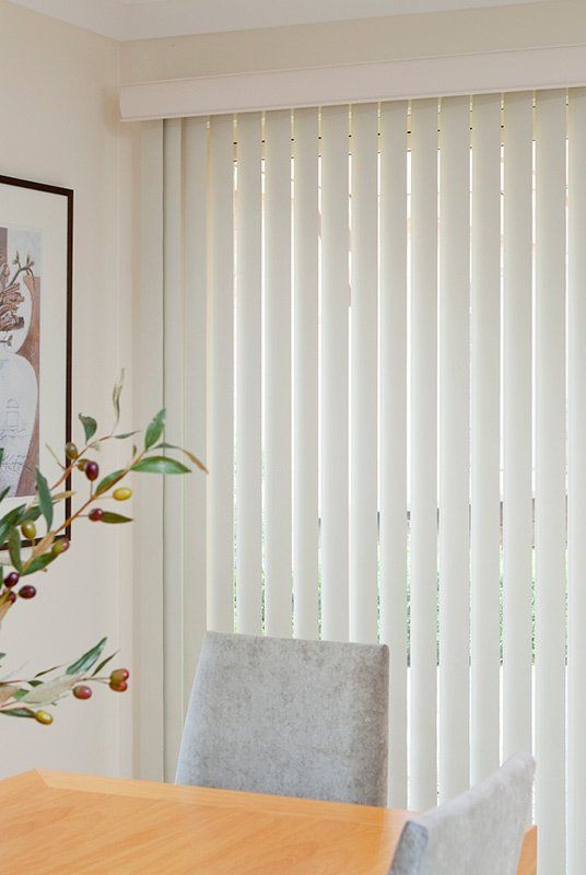 vertical blinds in dining room