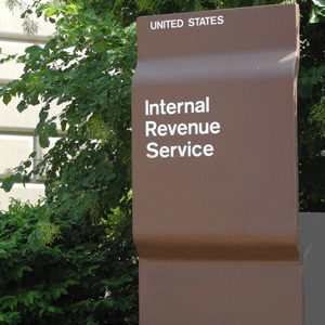 IRS building sign in Washington DC