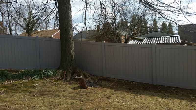 Repaired Fence — Corner of White Fence in Salem, VA