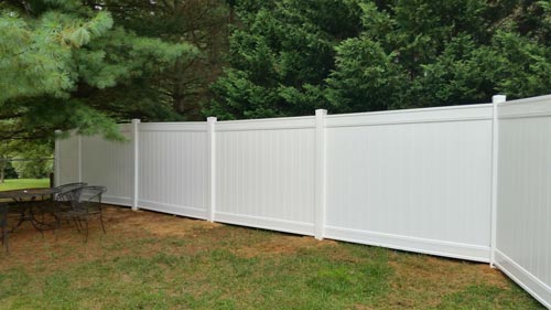 Wooden Fence Installation and Repair — White Wooden Fence Right Side Angle Left View - Fences in Salem, VA