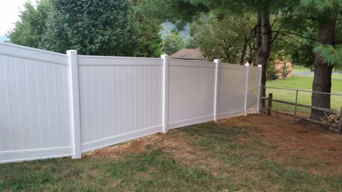 White Wooden Fence Left Side Angle 3 - Fences in Salem, VA