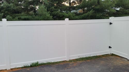 White Wooden Fence Left Side Angle 4 - Fences in Salem, VA