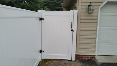 White Wooden Door Fence Angle 2 - Fences in Salem, VA