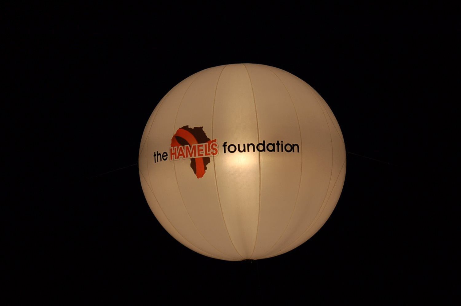 A white ball with the word foundation on it