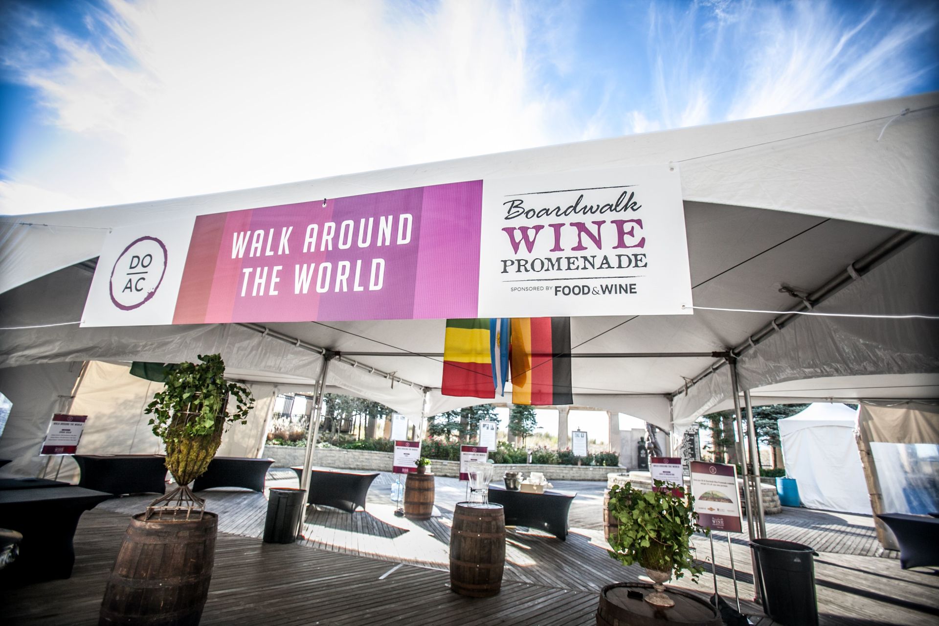 A tent with a sign that says walk around the world