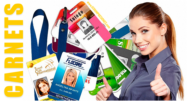 Impresión de carnets, carnetización en Cali en PVC o teslin, escarapelas para eventos, carta menú impermeables