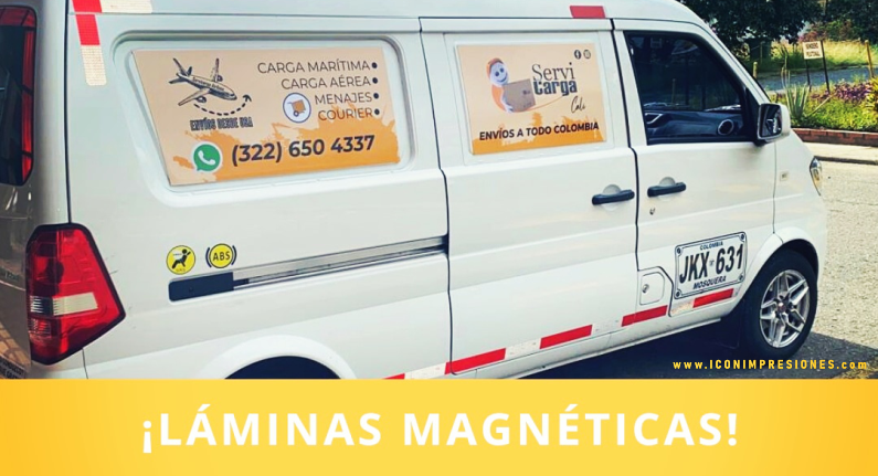 Rotulado de vehículos temporal, impresión de laminas magnéticas para carro, publicidad vehicular removible en Cali
