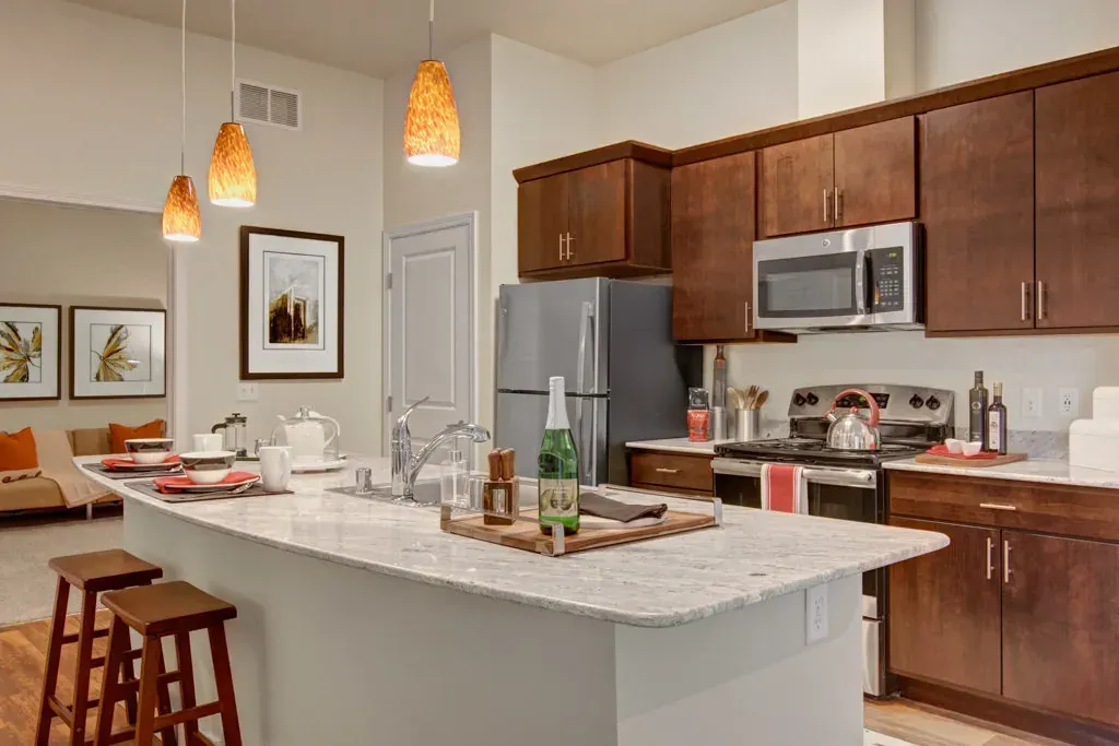 Kitchen at 4800 Excelsior in St. Louis Park, MN.