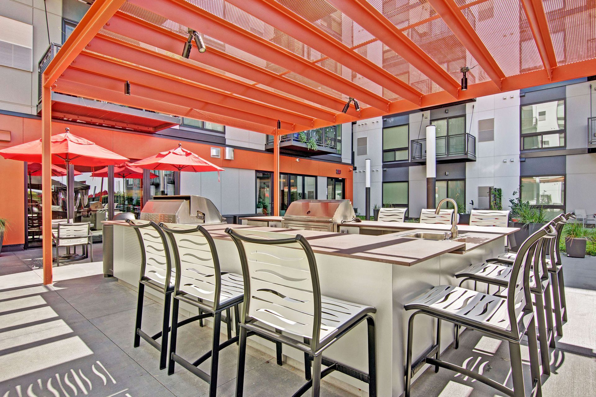 Grilling area at 4800 Excelsior in St. Louis Park, MN.