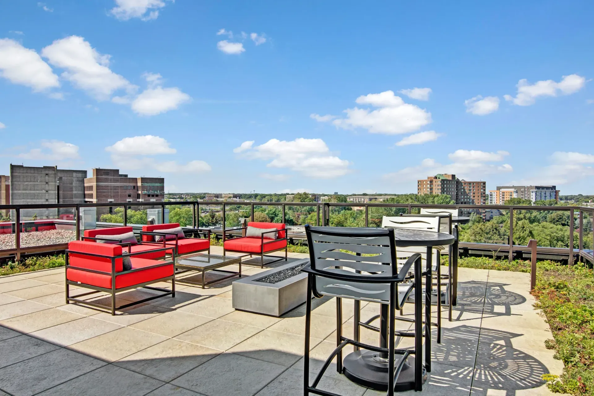 Rooftop lounge at 4800 Excelsior in St. Louis Park, MN.