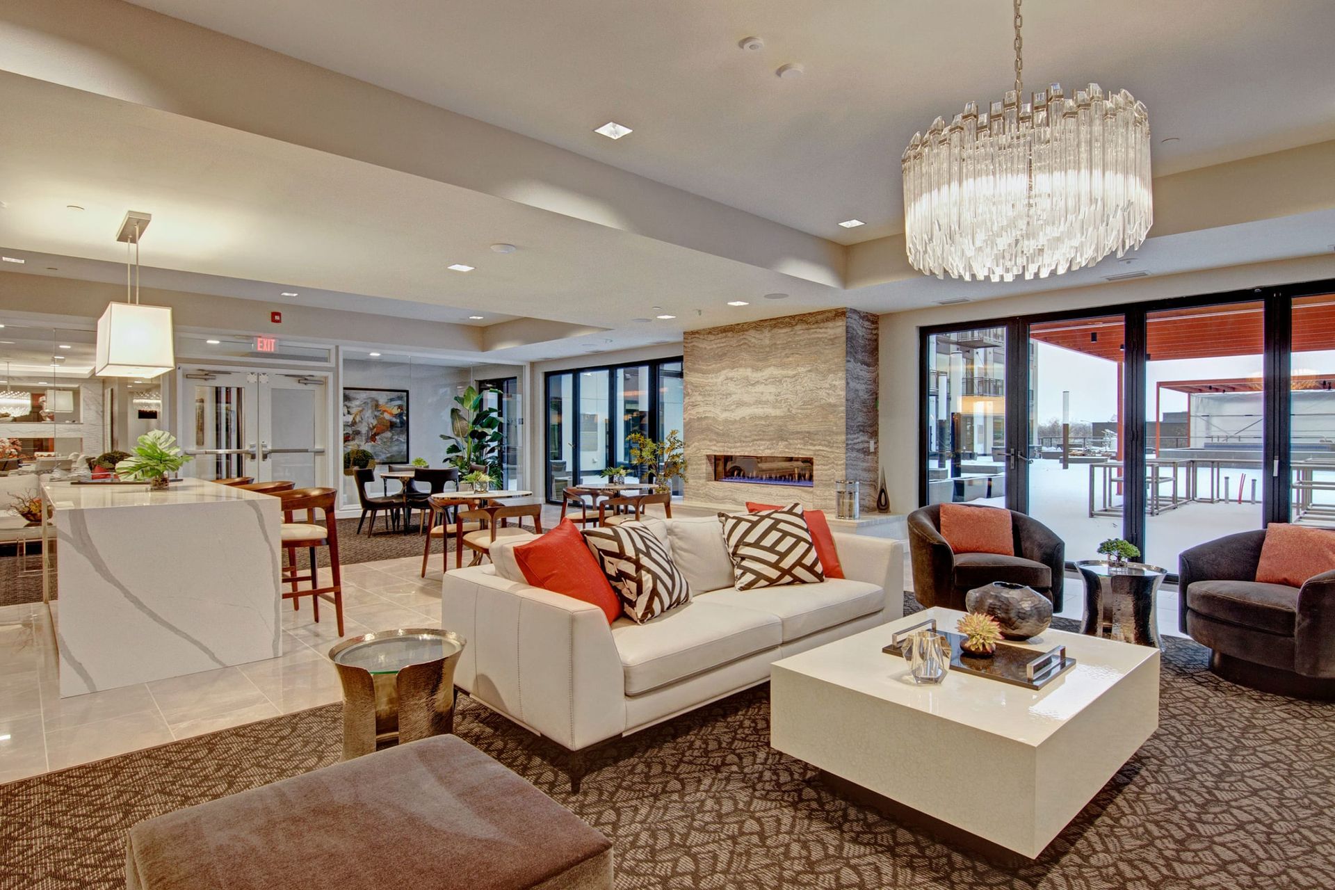 Resident lounge at 4800 Excelsior in St. Louis Park, MN.