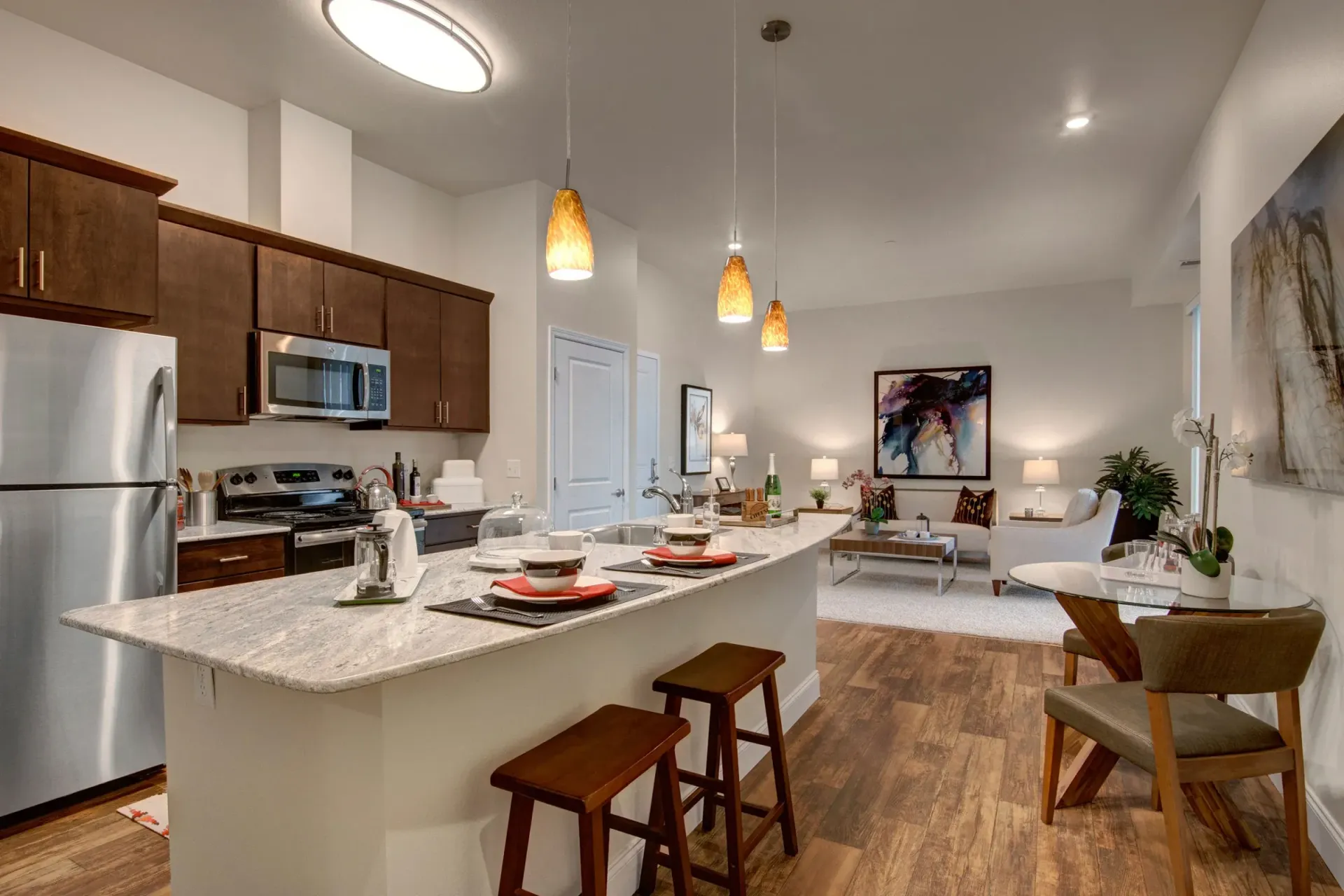 Kitchen at 4800 Excelsior in St. Louis Park, MN.