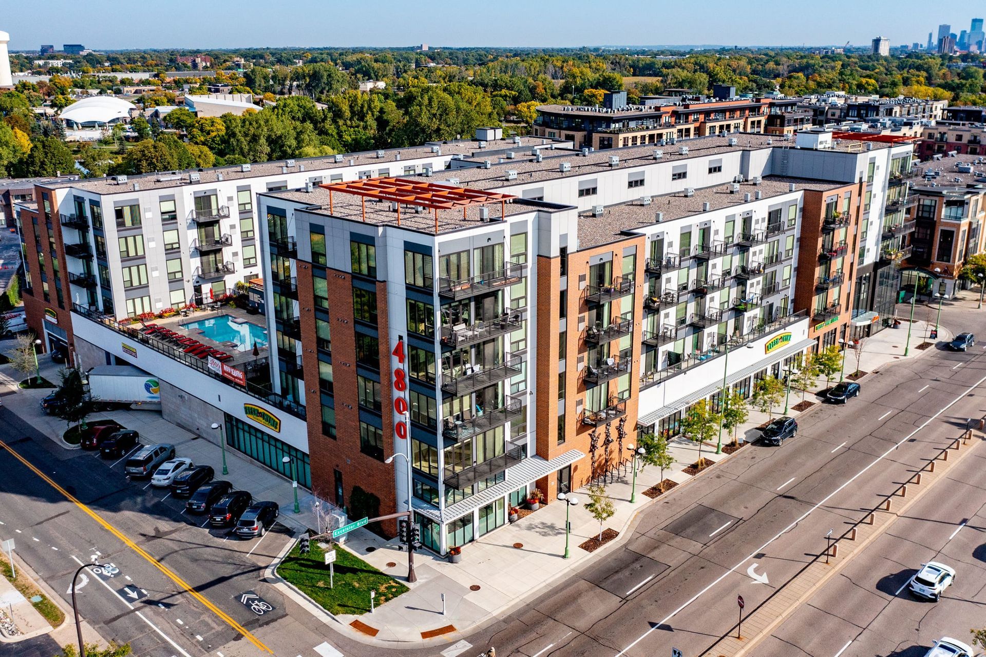Exterior at 4800 Excelsior in St. Louis Park, MN.