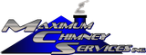 A logo for maximum chimney services shows a chimney with smoke coming out of it