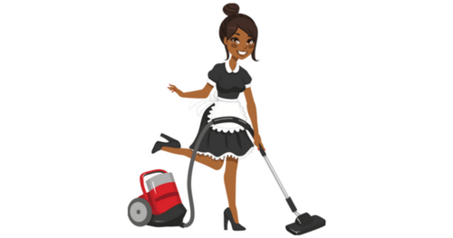 Graphic of a woman vacuuming