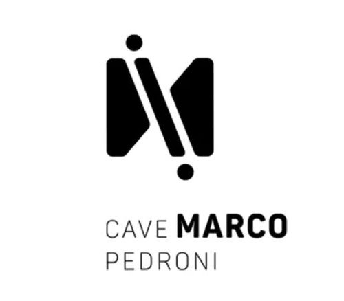 Un logo noir et blanc pour la cave marco pedroni