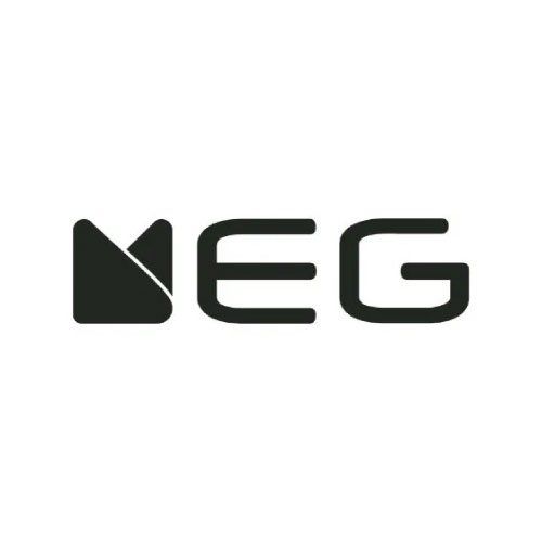 Un logo noir et blanc pour meg sur fond blanc.