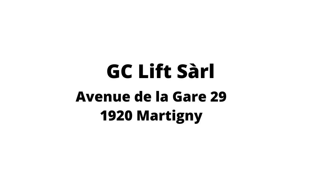 Un logo noir et blanc pour une entreprise appelée gc lift sarl.