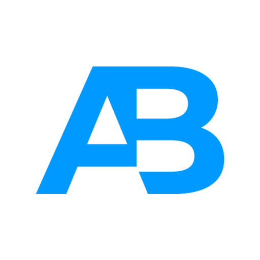 Une lettre b bleue sur fond blanc