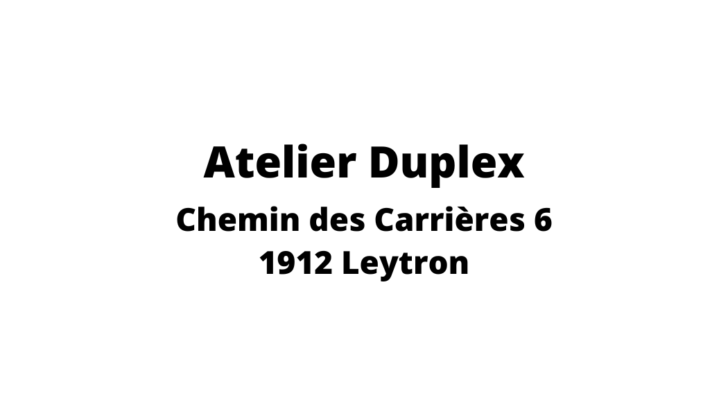 Un logo noir et blanc pour atelier duplex chemin des carrieres 6 1912 leytron.