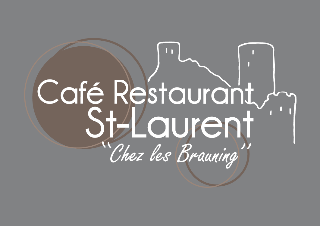 Un logo pour un restaurant appelé café restaurant st laurent