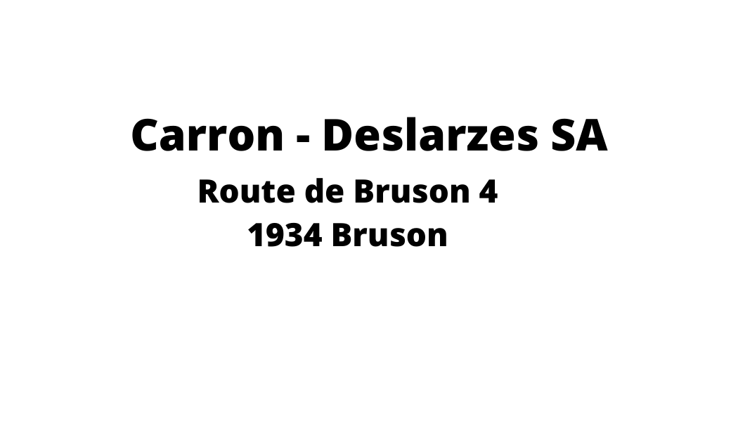 Un logo noir et blanc pour carron deslarzes sa route de bruson 4 1934 bruson