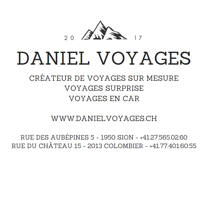 Un logo pour Daniel Voyages avec une montagne dessus