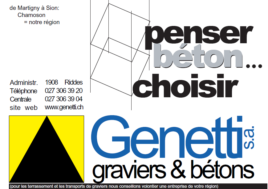 A logo for a company called genetti graviers & betons
