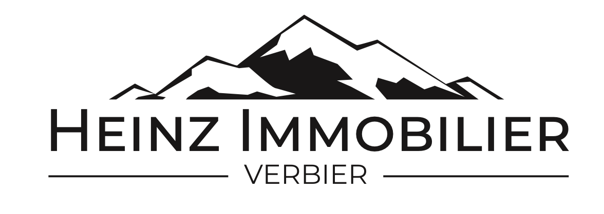 Un logo noir et blanc pour heinz immobilier verbier
