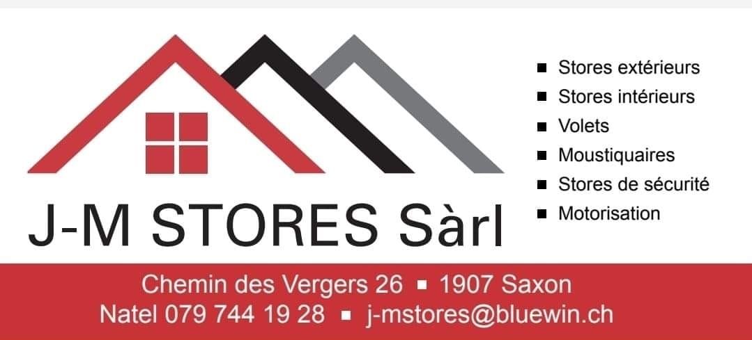 Un logo rouge et noir pour jm stores sarl