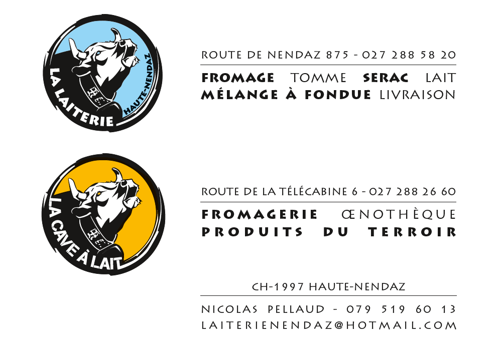 Une carte de visite pour la cave à lait en français