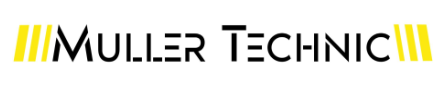 Le logo de muller technic est jaune et noir