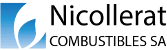Un logo bleu et blanc pour nicollerat combustibles sa