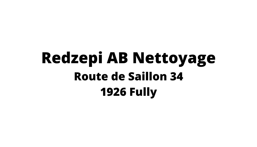 Le logo de redzepi ab nettoyage route de saillon 34 1926 entièrement