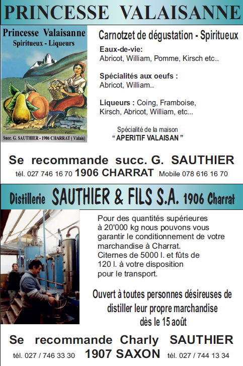 An advertisement for princesse valaisanne shows a man working on a machine