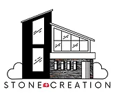 Le logo de Stone Creation est un dessin en noir et blanc d'une maison.