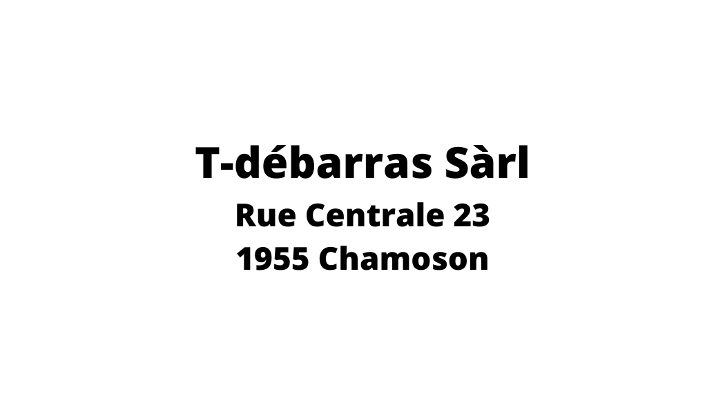 Un logo noir et blanc pour une entreprise appelée t-debarras sarl.