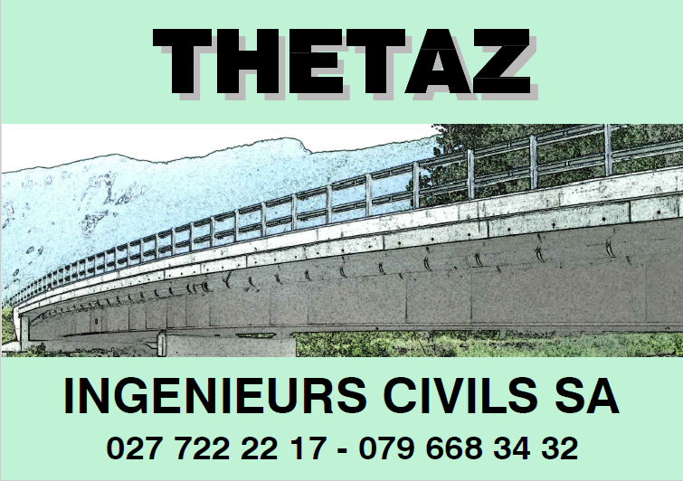 Un panneau qui dit thetaz ingénieurs civils sa