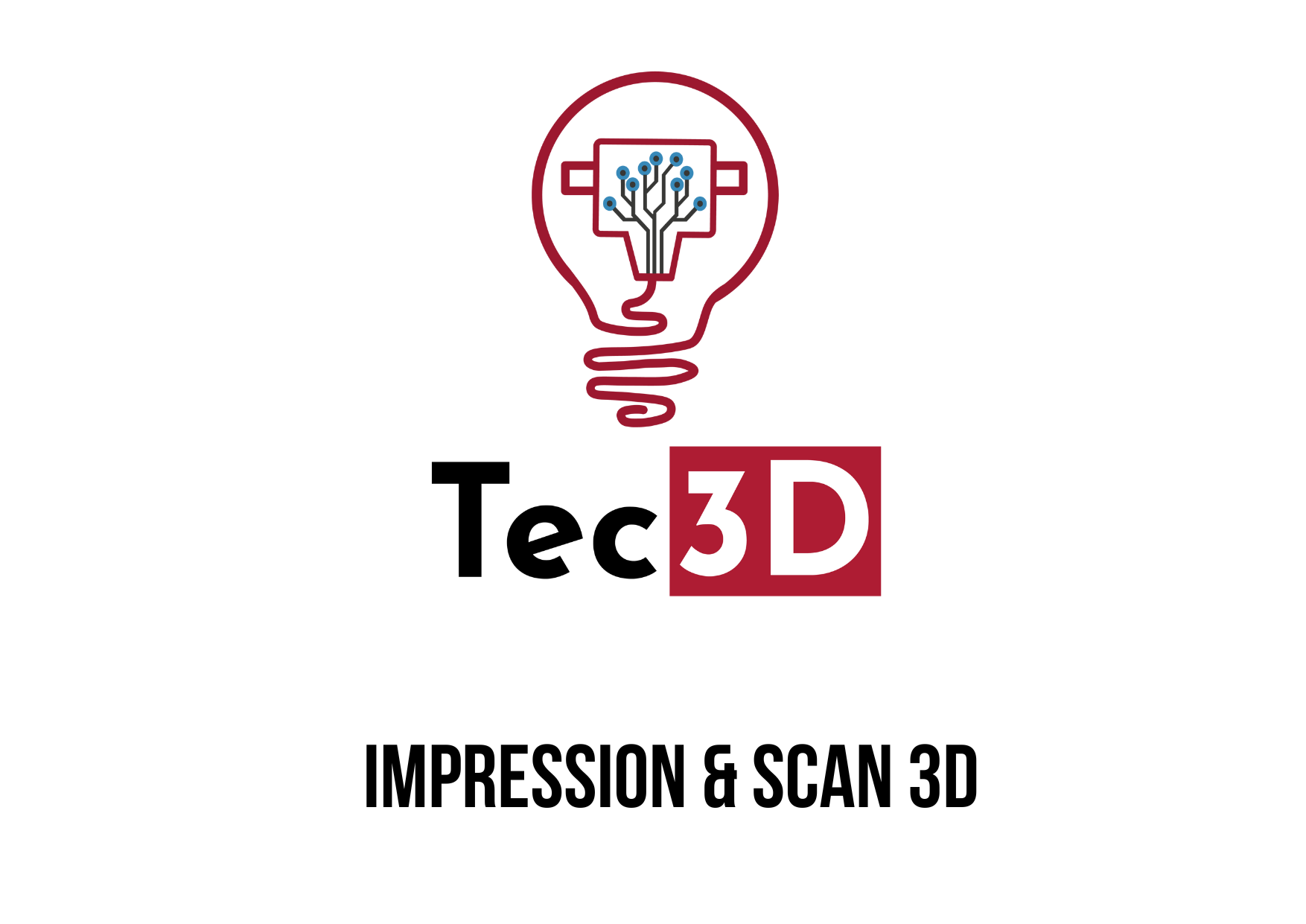 Le logo de tec3d est une ampoule avec un arbre à l'intérieur.