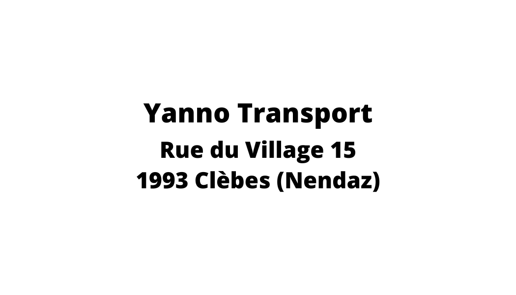 Un logo noir et blanc pour Yanno Transport est sur fond blanc.
