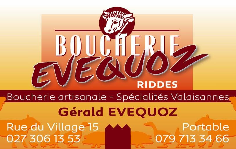 Un logo pour la boucherie evequoz riddes gerald evequoz