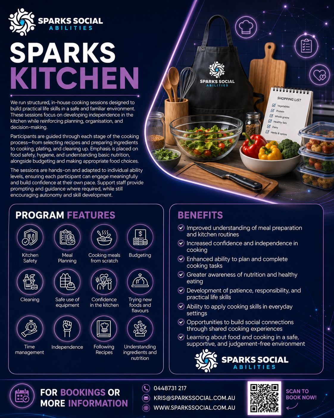 Sparks Kitchen — Sparks Social Abilities in Bungalow, QLD