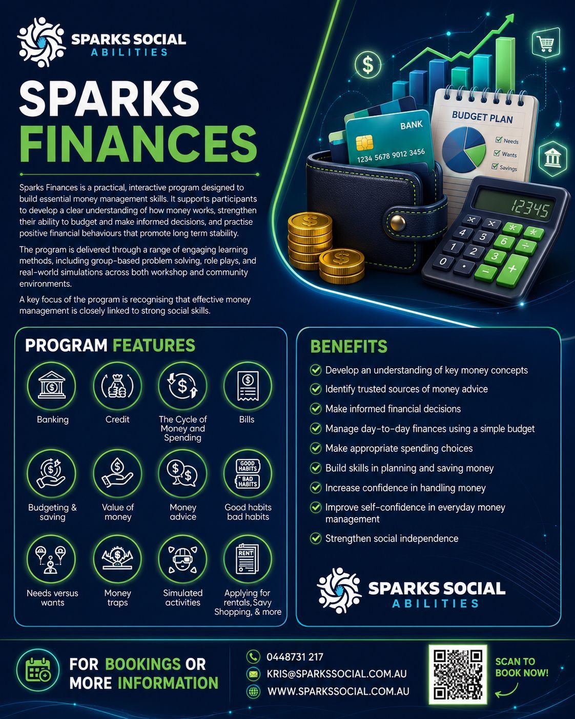 Weekly Program Calendar — Sparks Social Abilities in Bungalow, QLD