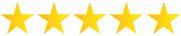 A row of yellow stars on a white background.
