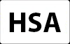The word hsa is written in black on a white background.