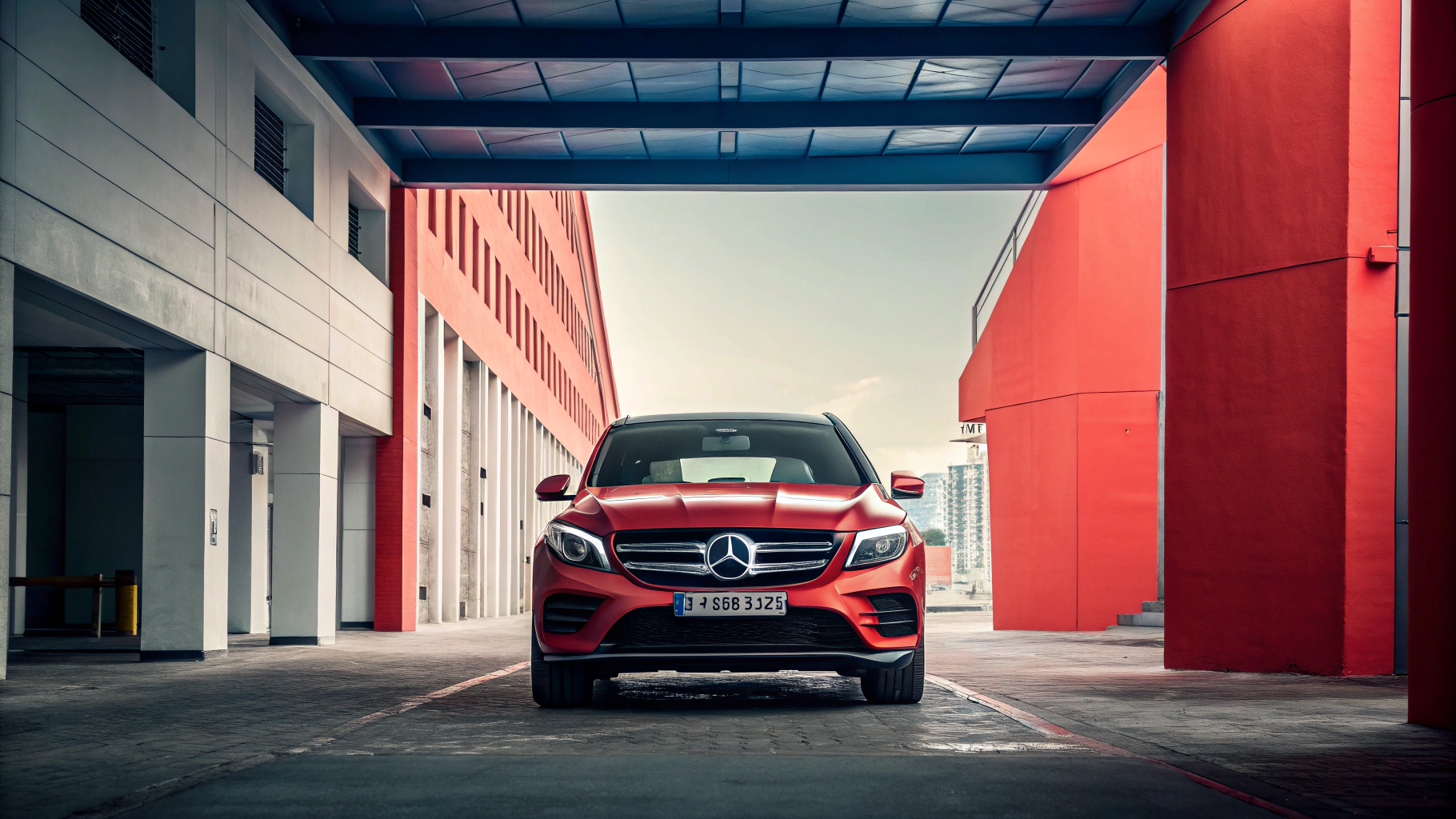 Mid-century modern credenza with a lamp and decorative objects, in a sunlit room.