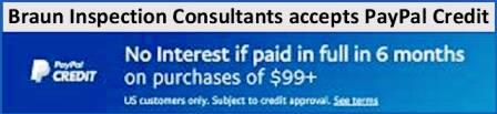 Opportunity for costumers by accepting PayPal Credit, with no interest if paid in full in 6 months on purchases of $99+.