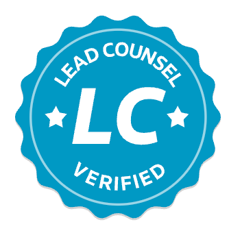 A blue seal that says lead counsel verified