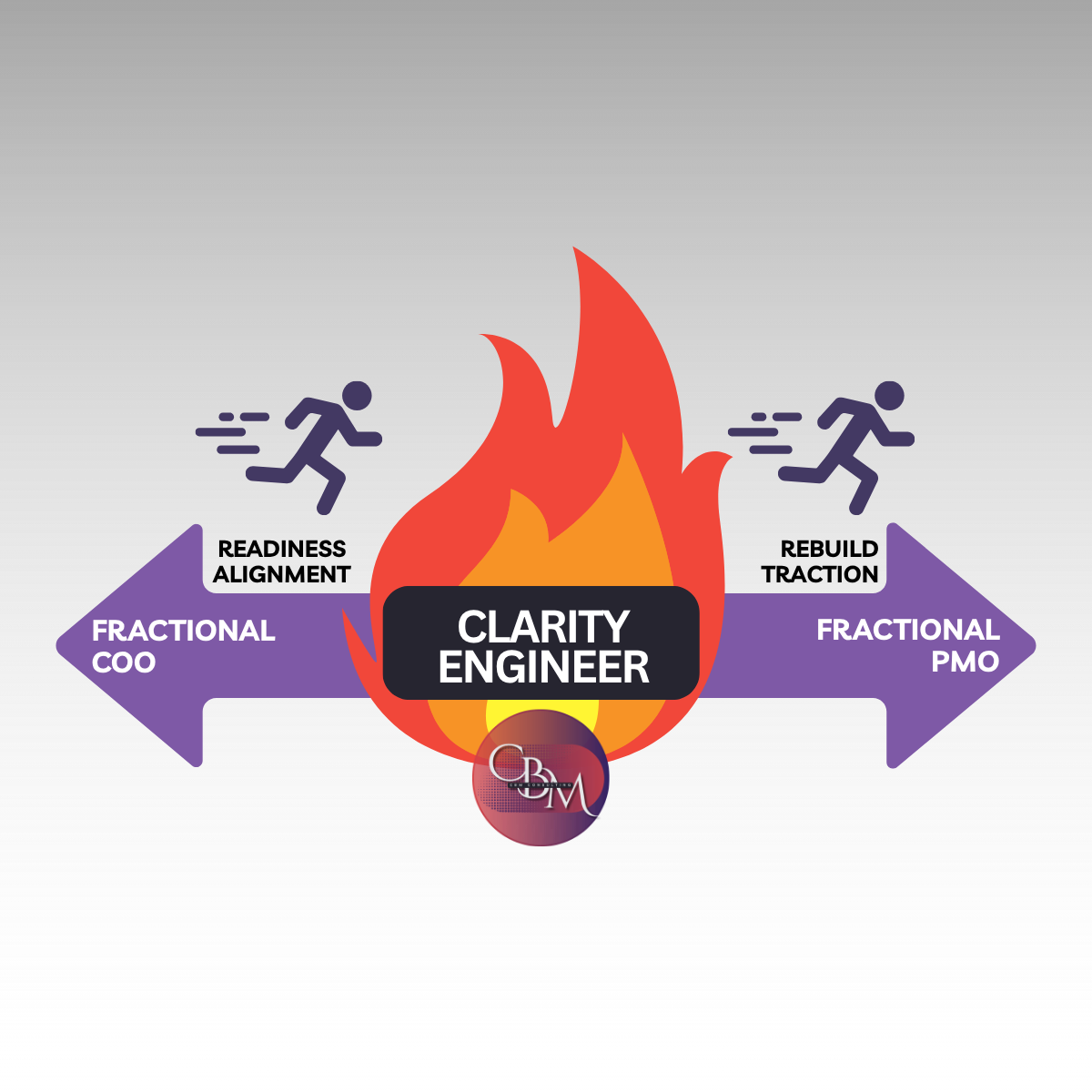 Image courtesy of AI Clarity Engineer bridging gaps between Fractional COO and PMO roles.