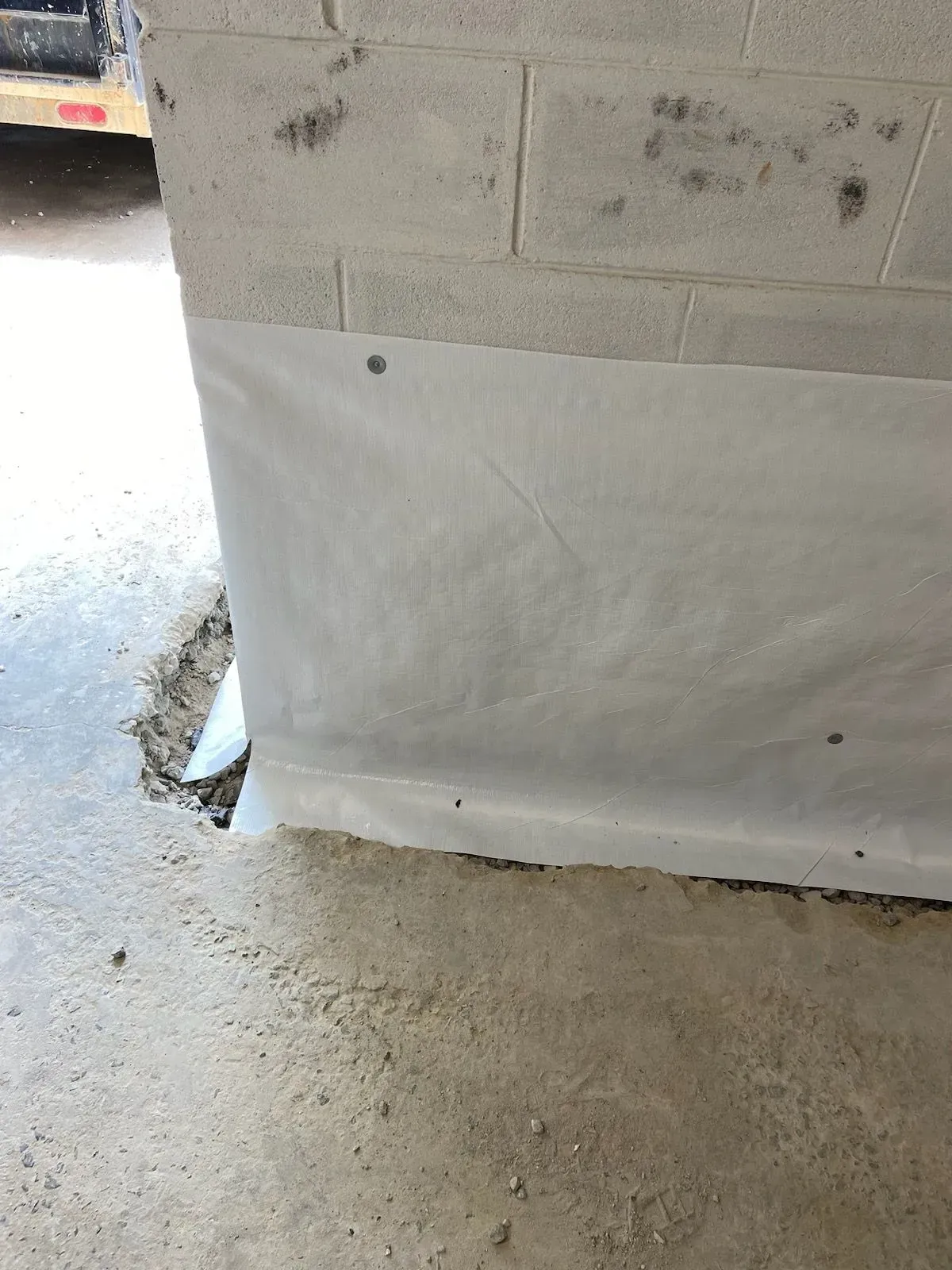 Vapor barrier for basement waterproofing in Altadena Forest subdivision of Gardendale, AL 35071 by H2O Waterproofing